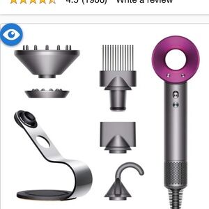 Dyson Hair Dryer Set - Fuchsia and Silver